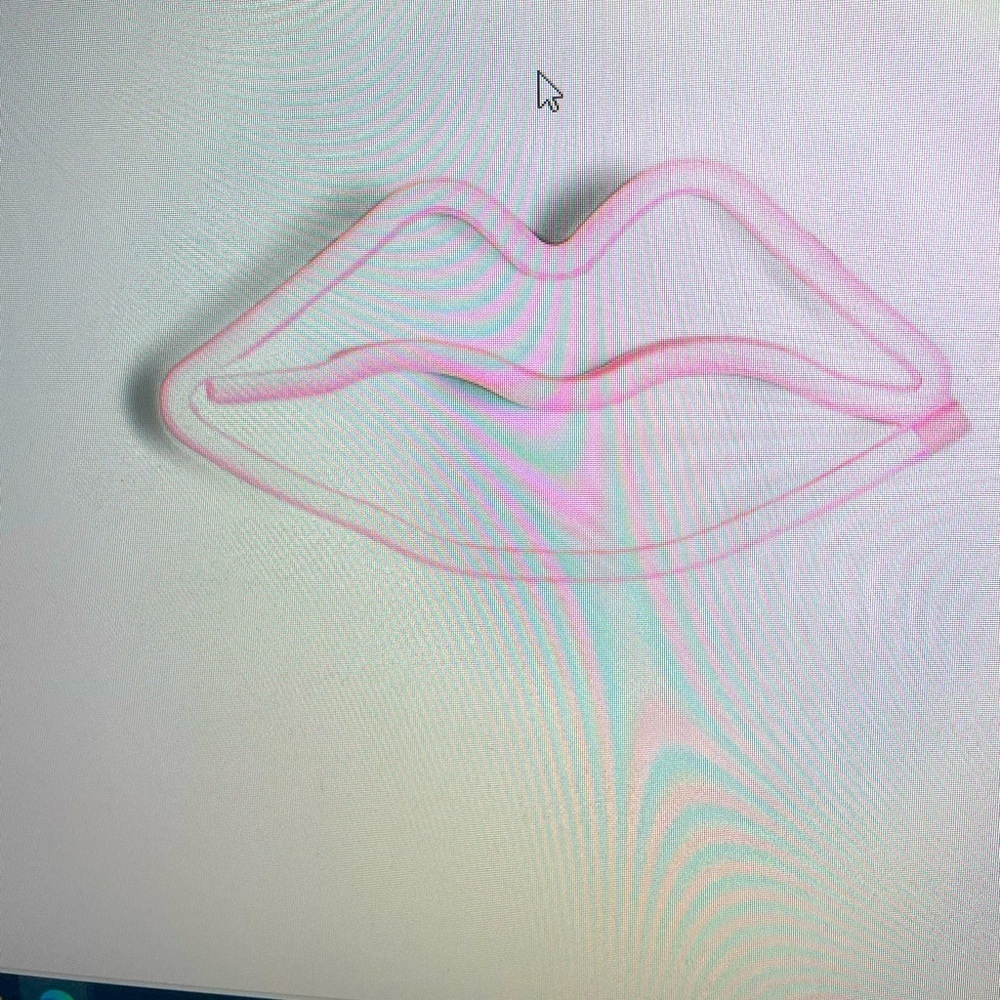Pink Neon Hanging Light LED LIPS Sign Kisses USB Plug & Battery Slot NEW